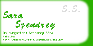 sara szendrey business card