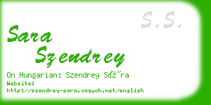 sara szendrey business card